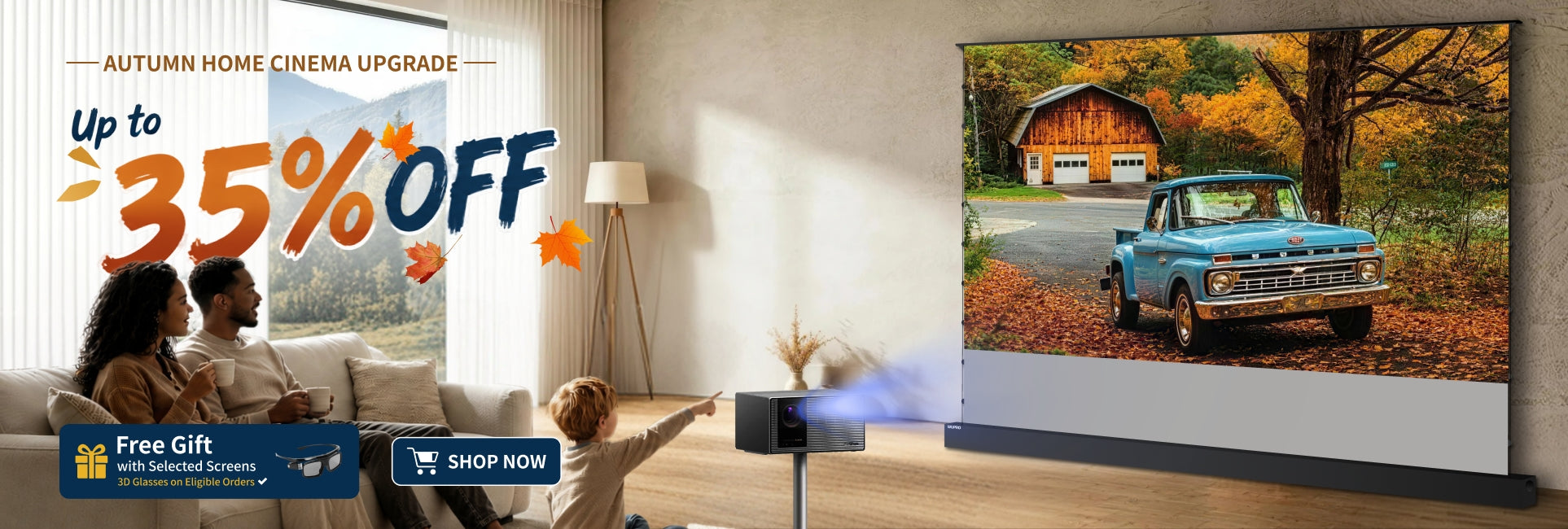 WUPRO BUY Autumn Home Cinema Sale – Up to 35% Off Projector Screens and Home Cinema Products