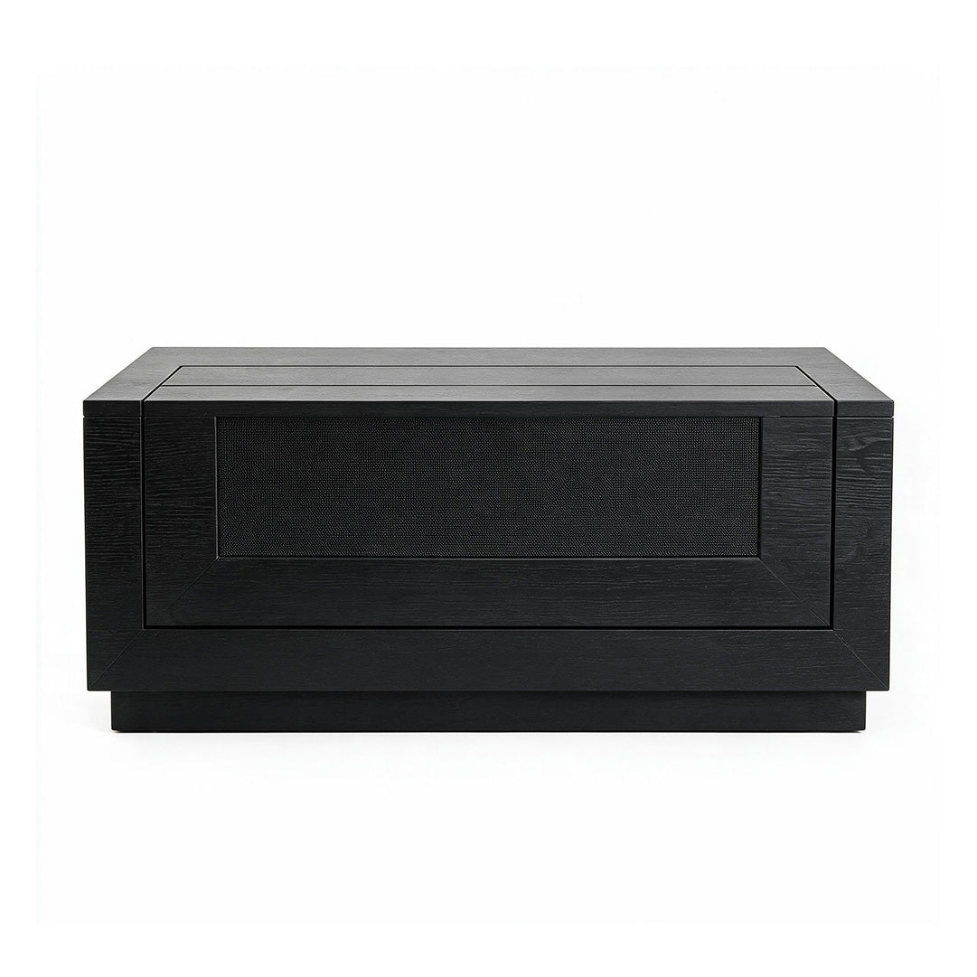WUPRO Adjustable Smart Compact Laser TV Cabinet – Black Front View, Closed