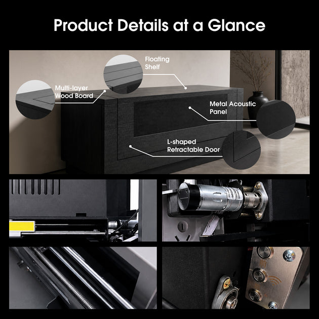 WUPRO Adjustable Smart Compact Laser TV Cabinet – Detail View