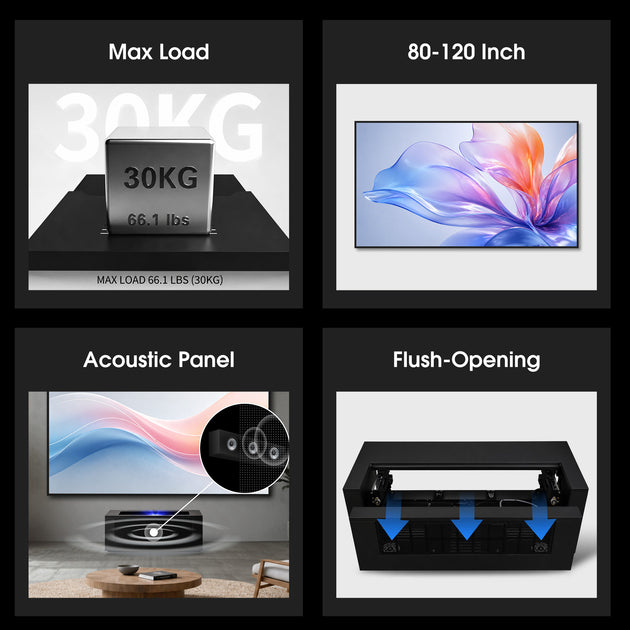 WUPRO Adjustable Smart Compact Laser TV Cabinet – Key Features