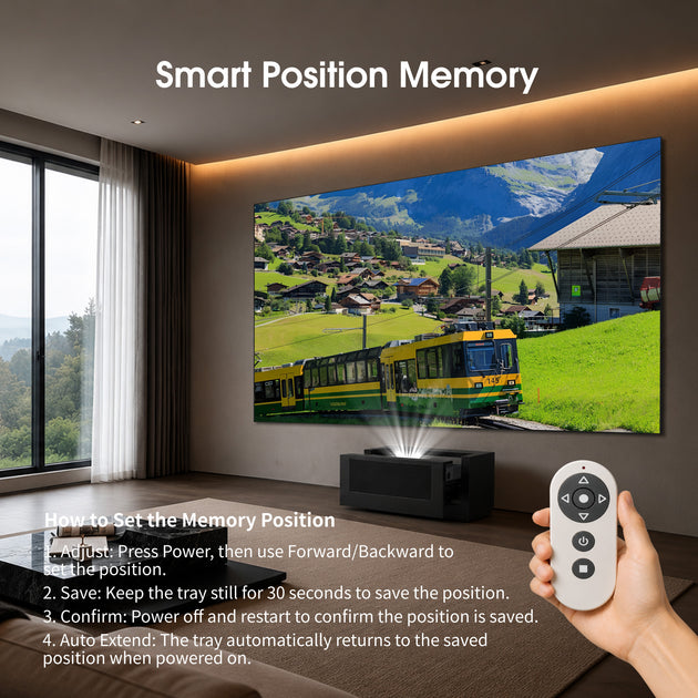 WUPRO Adjustable Smart Compact Laser TV Cabinet – Position Memory Function