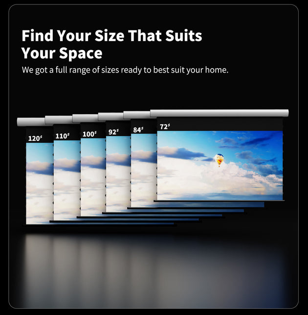 72-120 inches, multiple sizes available