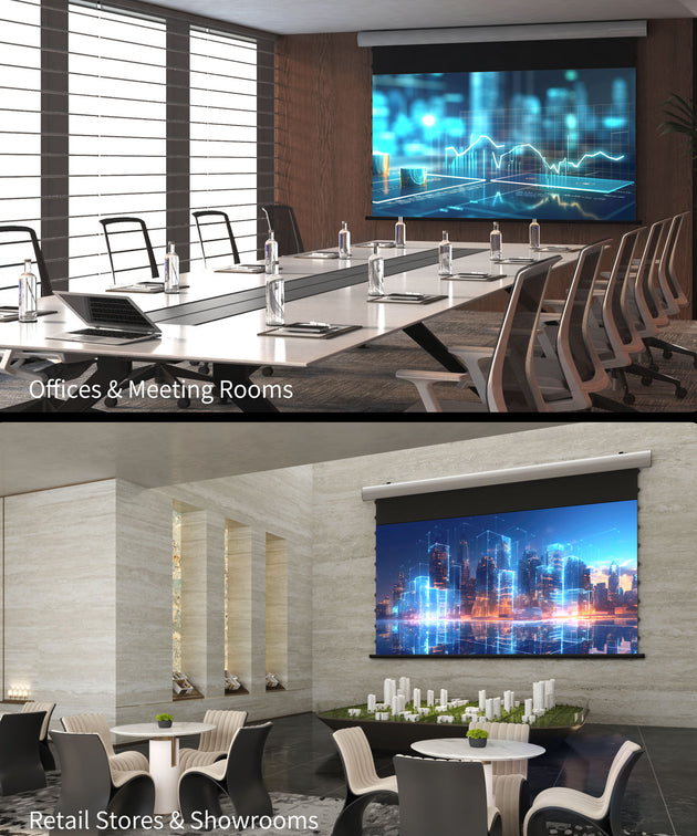 Various application scenarios such as offices, home theatres, retail stores, and studios.