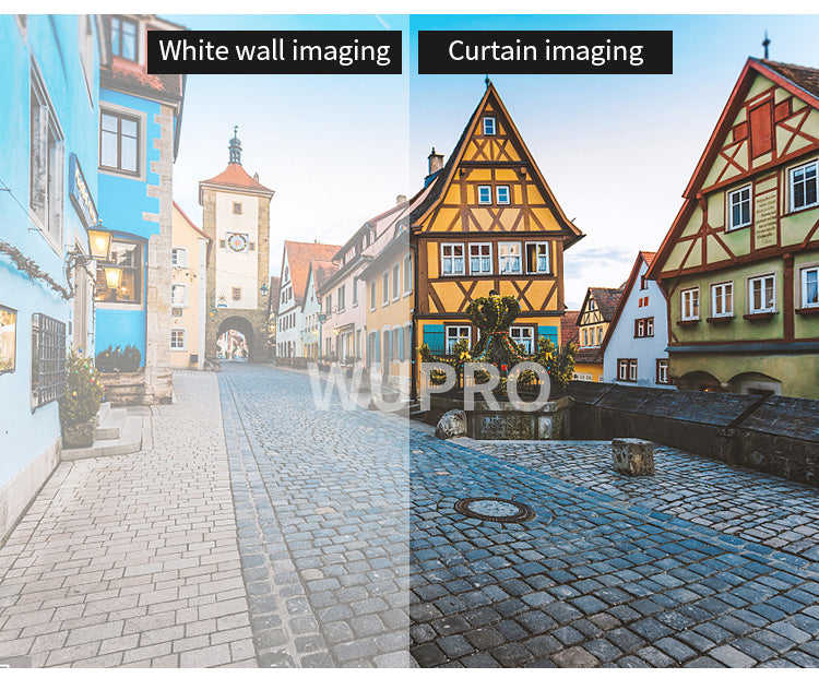 Wupro Cinema FlowArc CBSP ALR CLR Smart Motorized Drop Down Screen FOR UST projector vs. White Walls