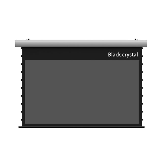 WUPRO Cinema FlowArc Luxury Black crystal Smart Motorized Drop Down Projector Screen White housing