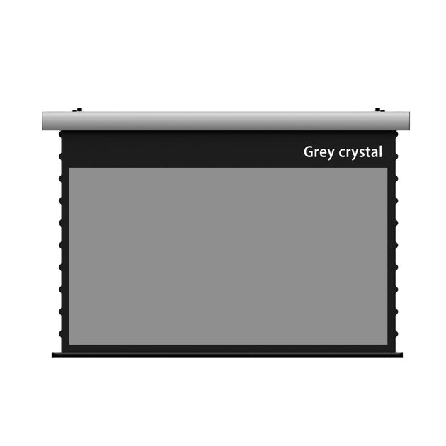 WUPRO Cinema FlowArc Luxury grey crystal Smart Motorized Drop Down Projector Screen White housing