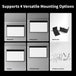 WUPRO Cinema FlowArc tab-tensioned motorized drop down projector screen with four mounting options: wall mount, ceiling mount, hanging and recessed ceiling installation