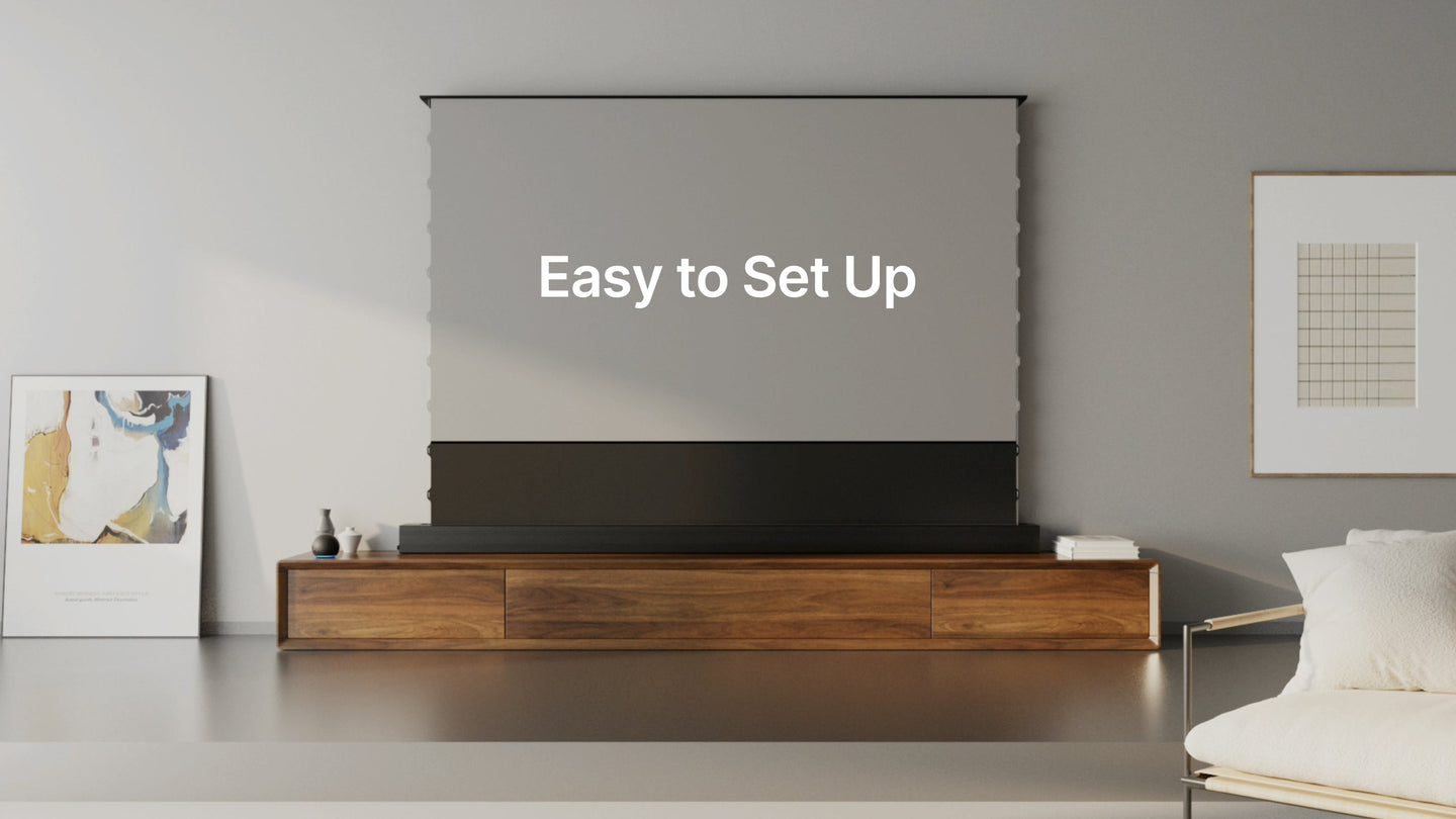 WUPRO CINEMA LeApex Smart CBSP Excellent Contrast Tension CLR ALR Electric Floor Rising Screen Easy to set up, no installation required
