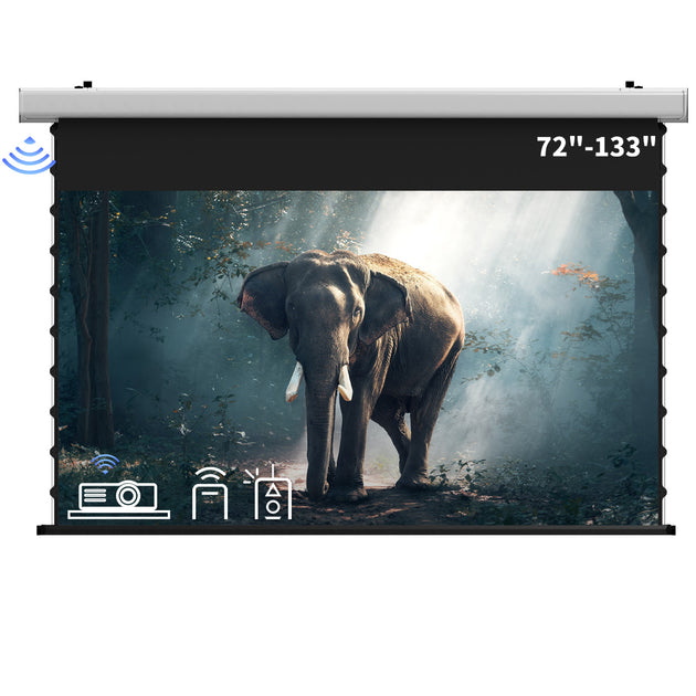 WUPRO Cinema QuadraArc Enhanced Contrast &Gain Electric drop down projection screen 