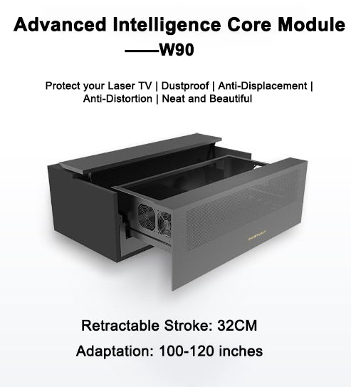 WUPRO W90 Smart Motorized Laser TV Cabinet Automated Sliding Module retractable stroke 32cm