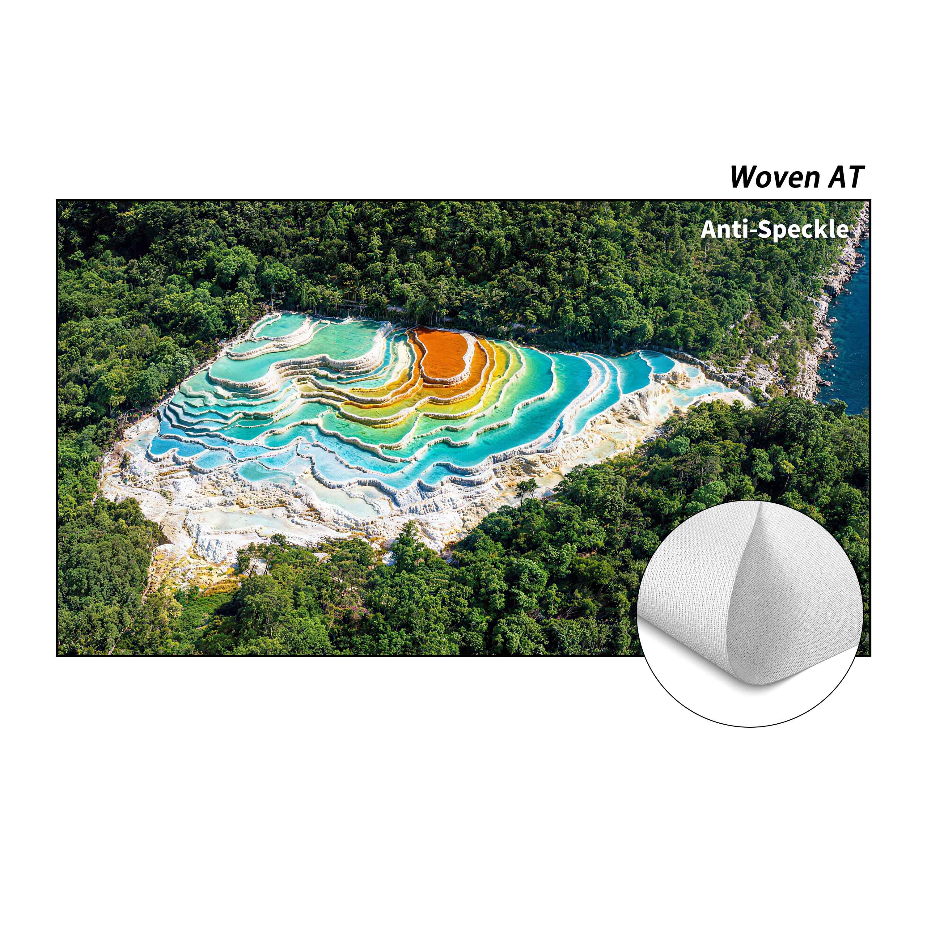 72-230-inch WUPRO G3A 4K Weave Acoustically Transparent Fixed Frame Projector Screen with Anti-RGB Laser Speckle Technology
