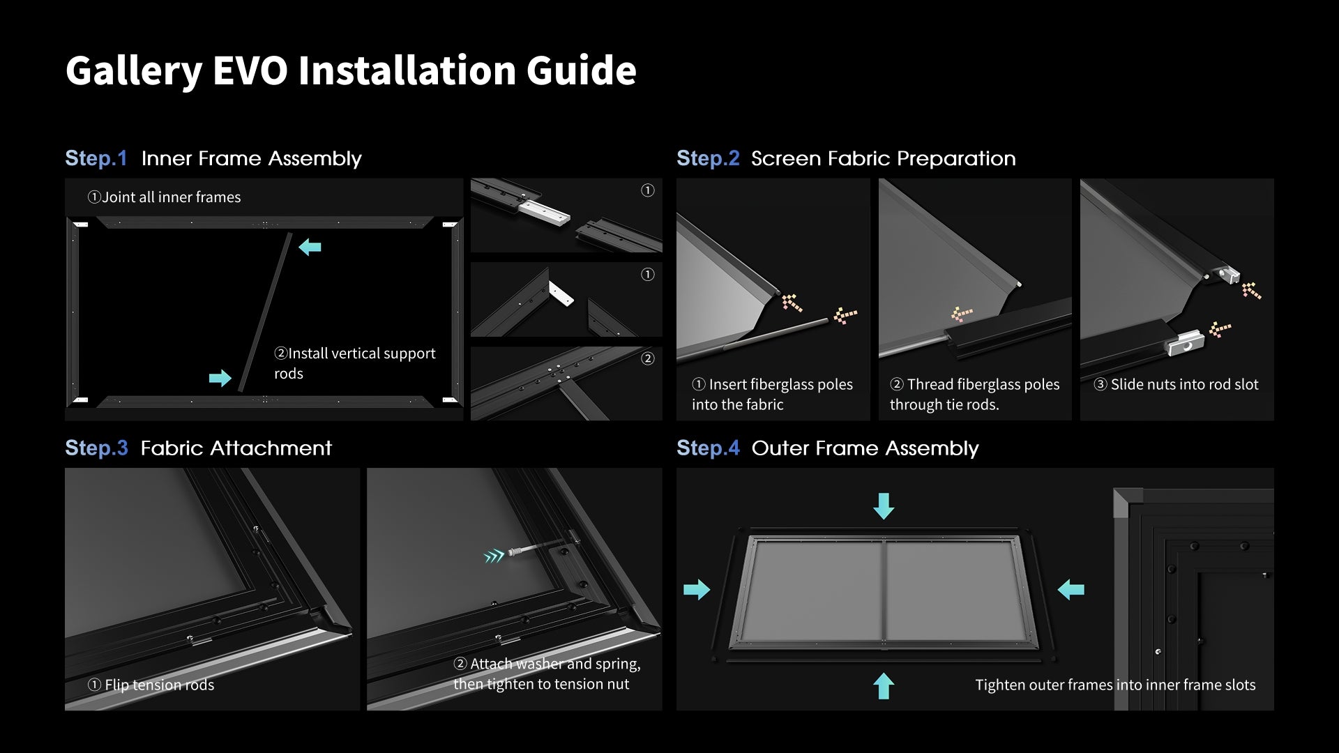 WUPRO Gallery EVO Fixed Frame Projector Screen Installation Guide