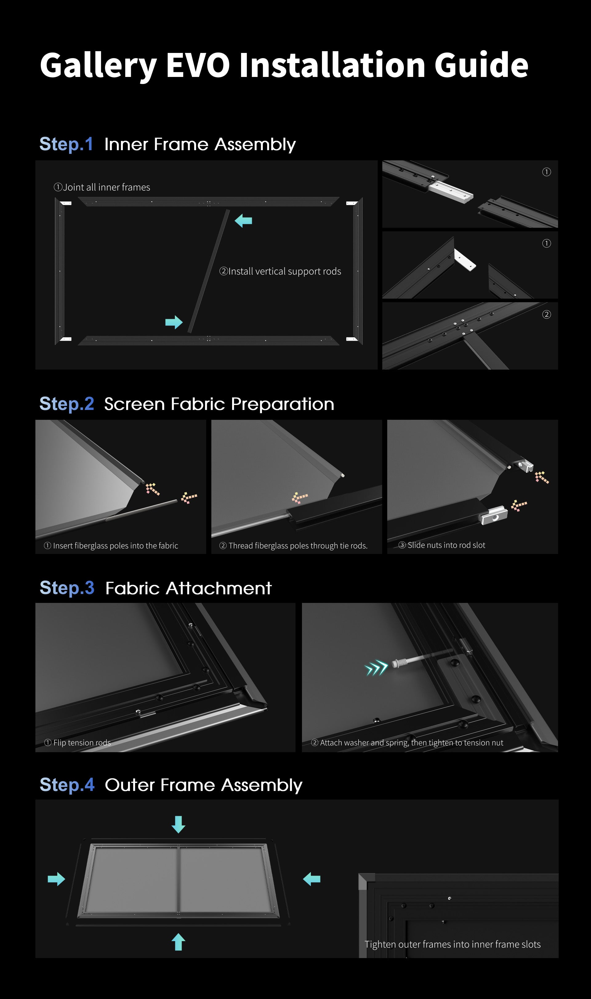 WUPRO Gallery EVO Fixed Frame Projector Screen Installation Guide
