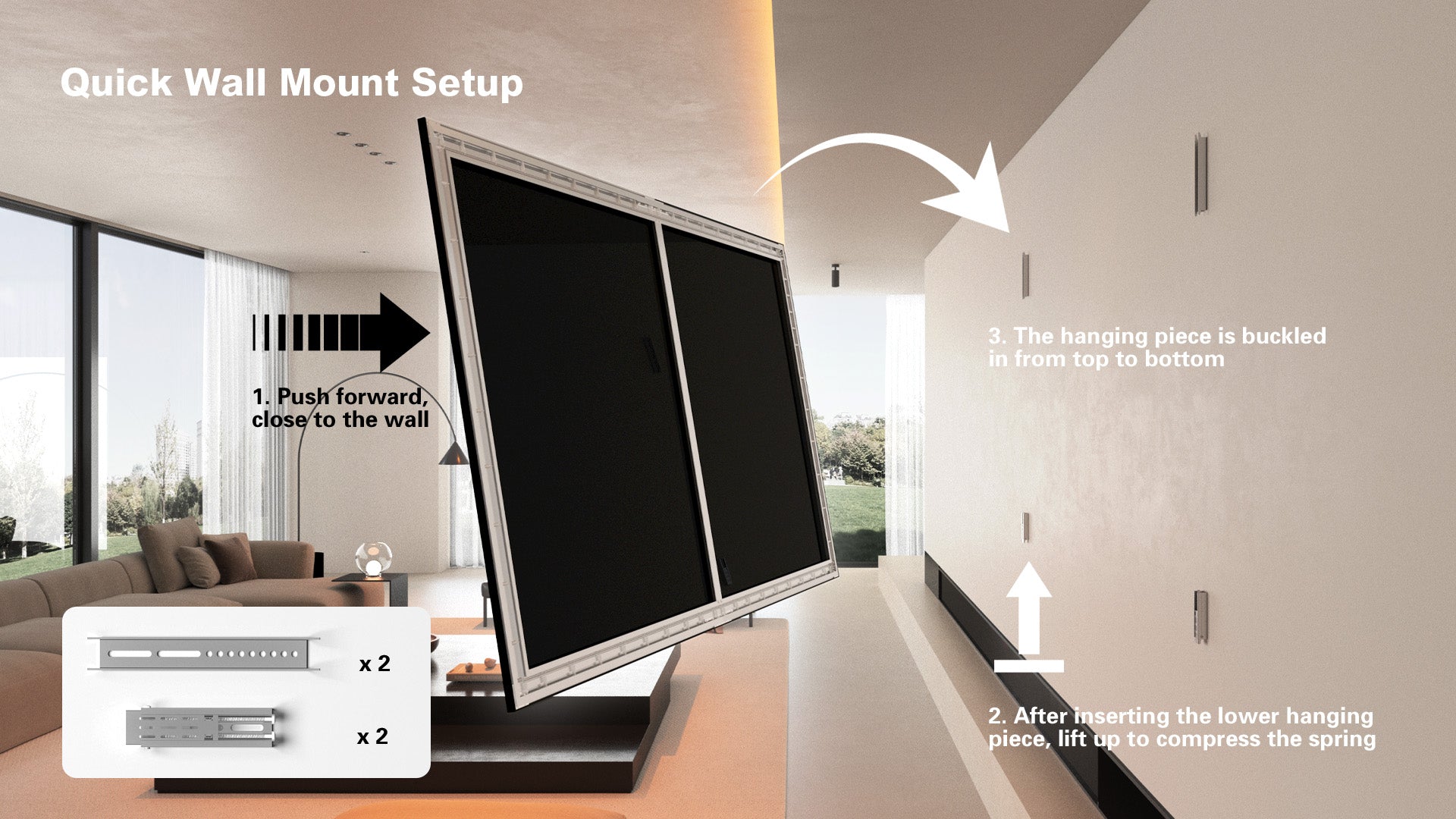 WUPROBUY - WUPRO Gallery Fixed Frame Screen Wall-Mount Installation Demonstration