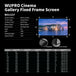 WUPRO Gallery Black Crystal ALR fixed frame projector screen specs and features