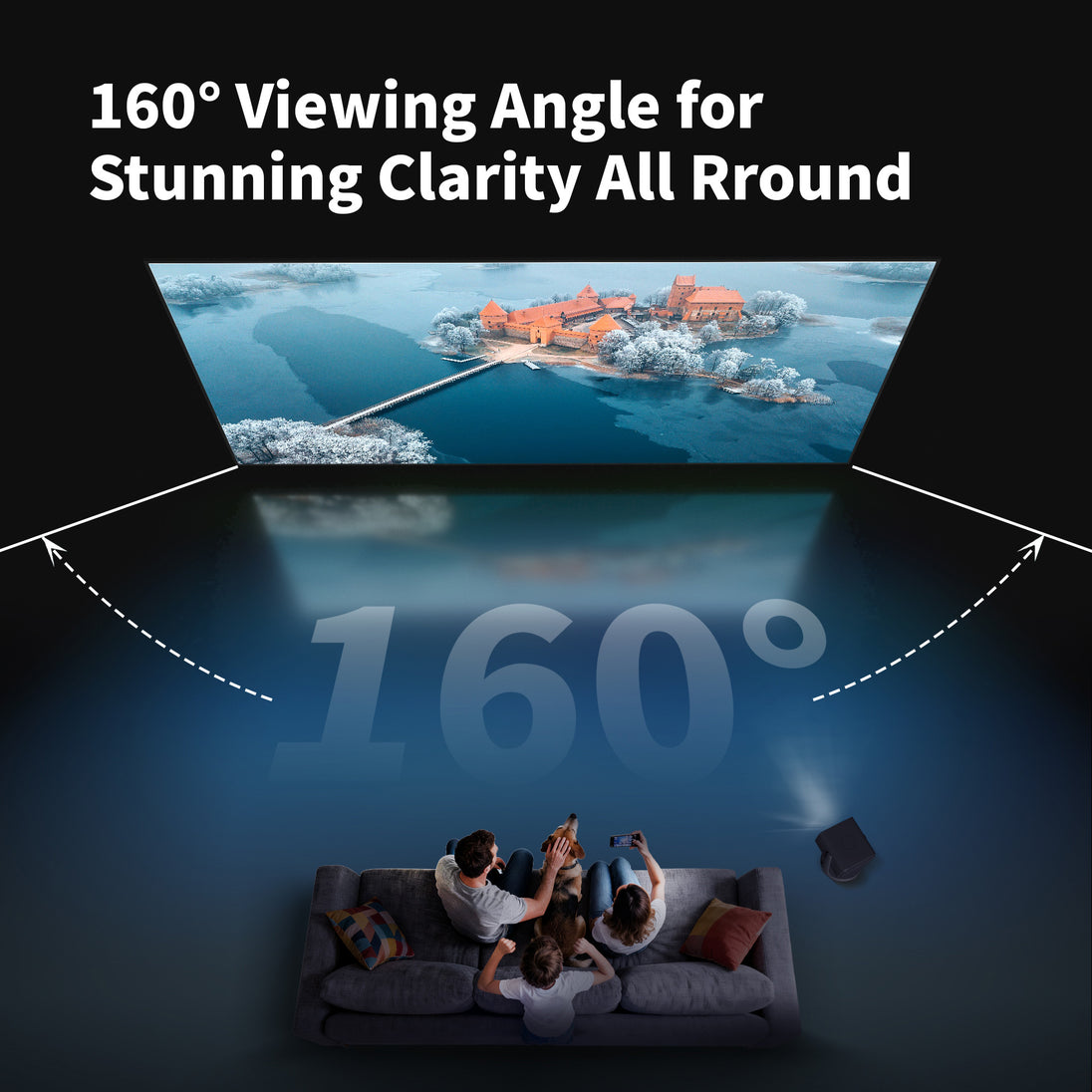 WUPRO BUY Gallery Black Crystal ALR Fixed Frame Screen with 160° Wide Viewing Angle