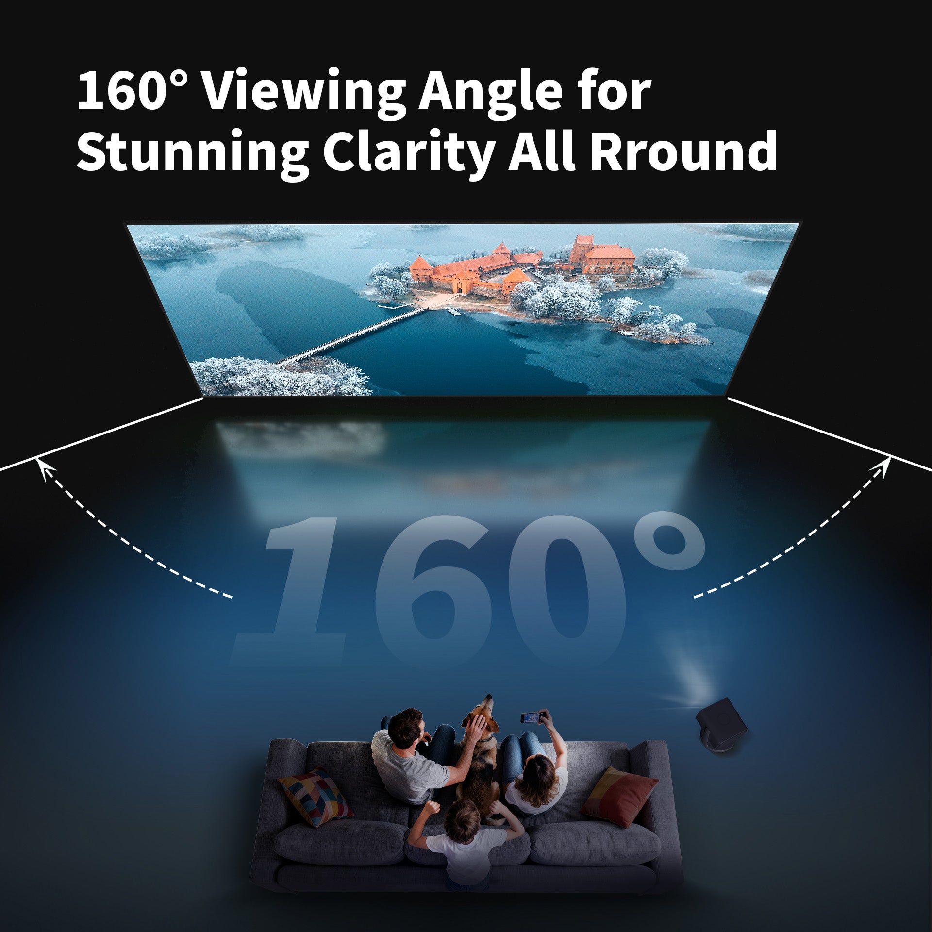 WUPRO BUY Gallery Black Crystal ALR Fixed Frame Screen with 160° Wide Viewing Angle