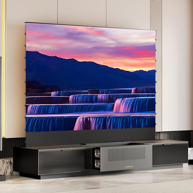 WUPRO X NECTUNT R20 INVISIBLE CINEMA Luxury  High-end Laser TV Cabinet Integrated with ALR Floor rising  Screen