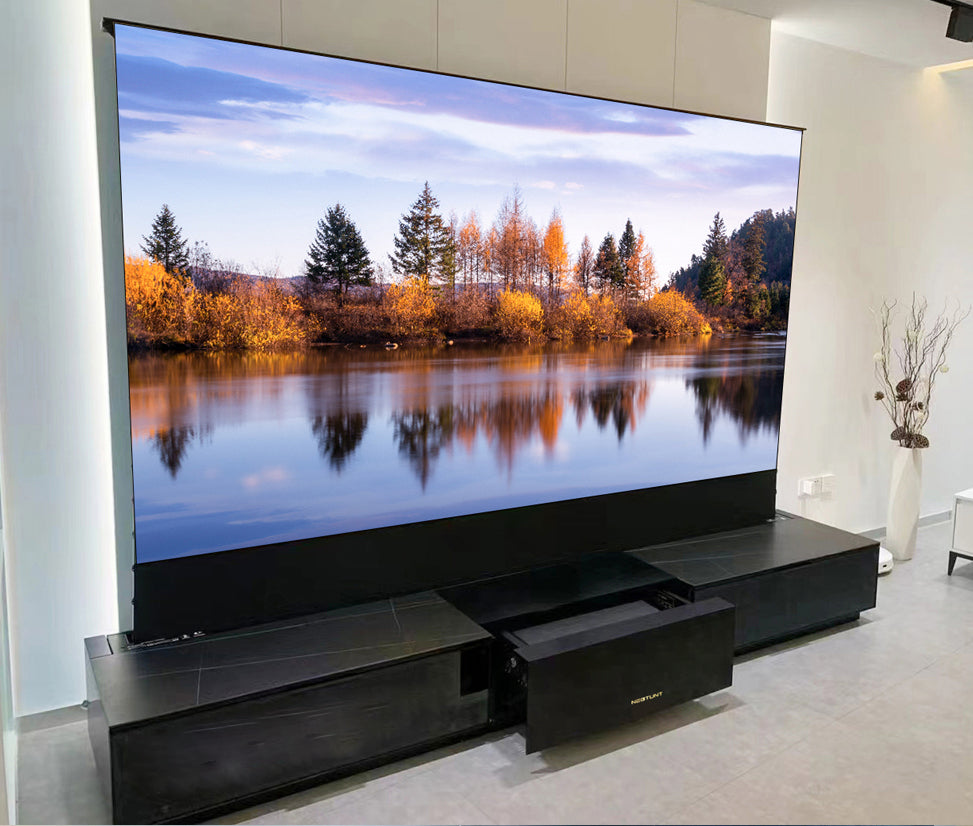 WUPRO X NECTUNT R20 INVISIBLE CINEMA Luxury Laser TV Cabinet Actual Photos
