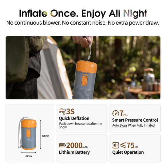 WUPRO AirGO Outdoor Portable Inflatable Projector Screen with sealed air design, no continuous blower required