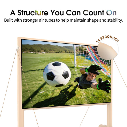 WUPRO AirGO Outdoor Portable Inflatable Projector Screen with reinforced air tube structure for enhanced shape retention and stability