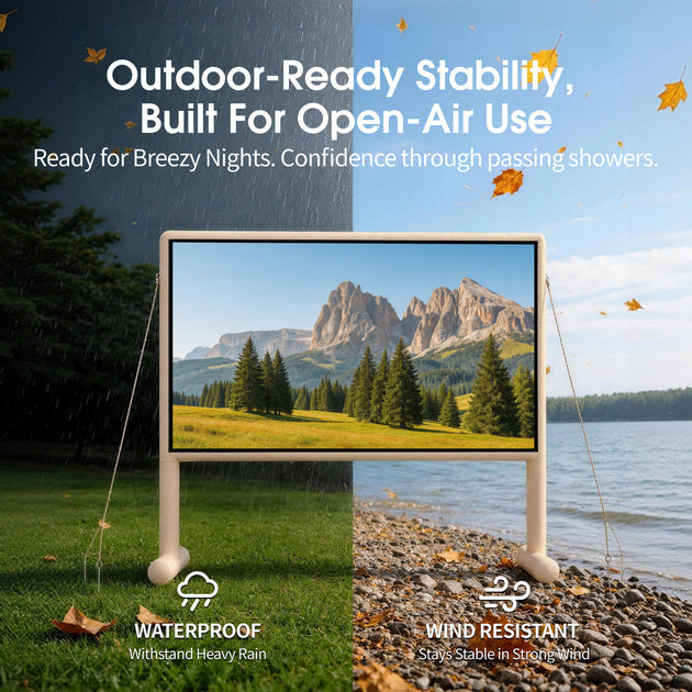 WUPRO AirGO Outdoor Portable Inflatable Projector Screen with waterproof, wind-resistant design for stable outdoor movie nights