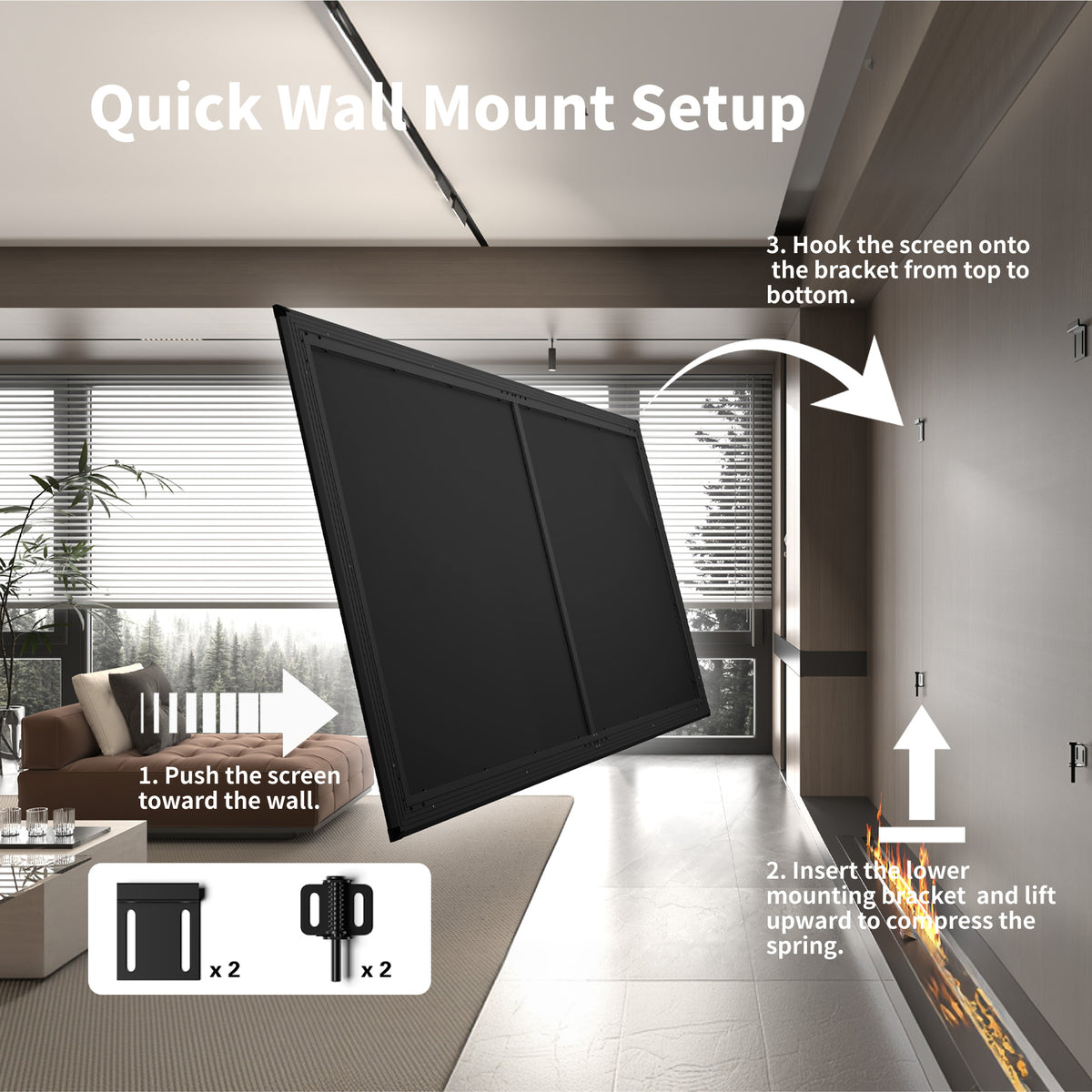 WUPRO gallery evo Fixed Frame Screen: Wall Mounting Instructions 