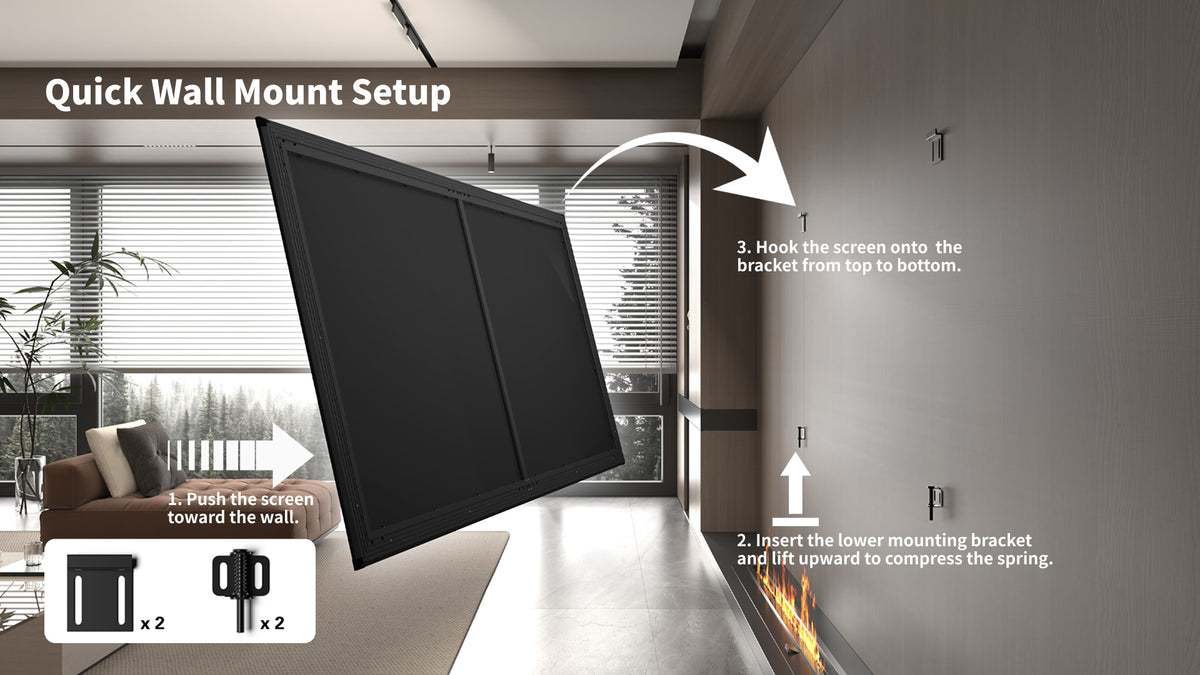WUPRO gallery evo Fixed Frame Screen: Wall Mounting Instructions 