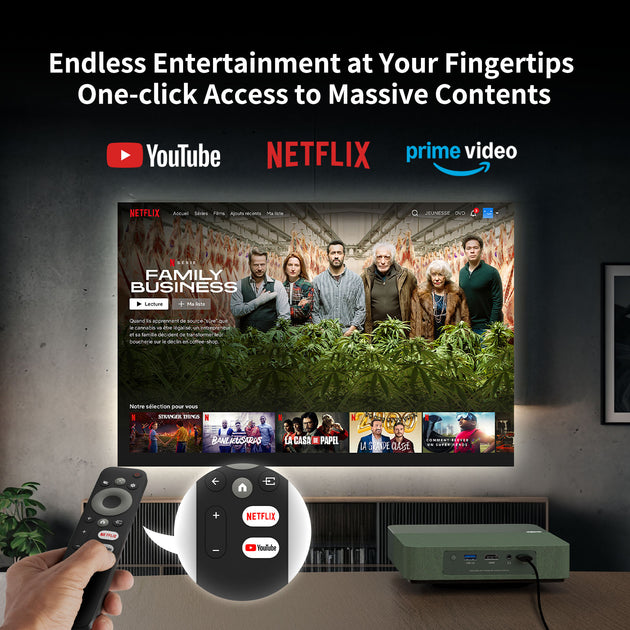 WEMAX S5 mini laser projector with Netflix,One-click access to massive contents