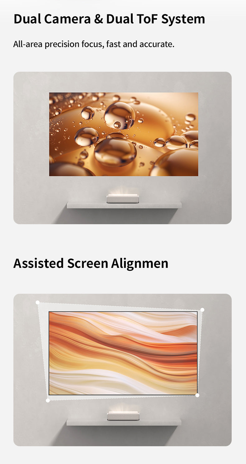 XGIMI M1 UST smart projector with Dual Camera and Dual ToF system for assisted screen alignment