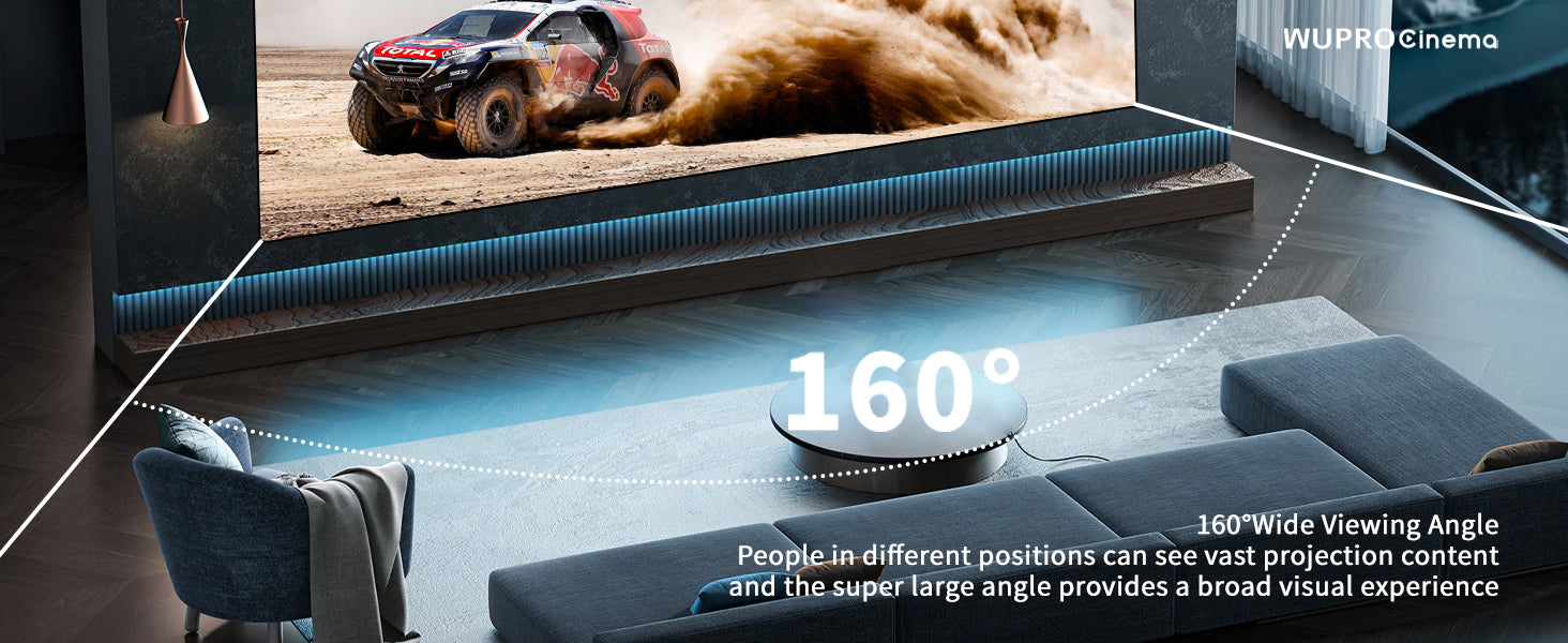 WUPRO Ultra contrast Fixed Frame projector screen 160° wide viewing angleAngle