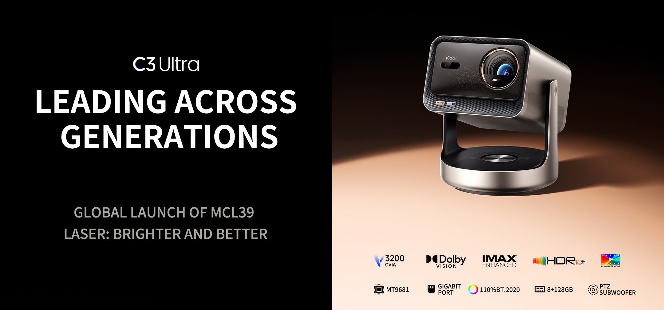 The newly released Vidda C3 ultra 4K Laser projector transcends generations.