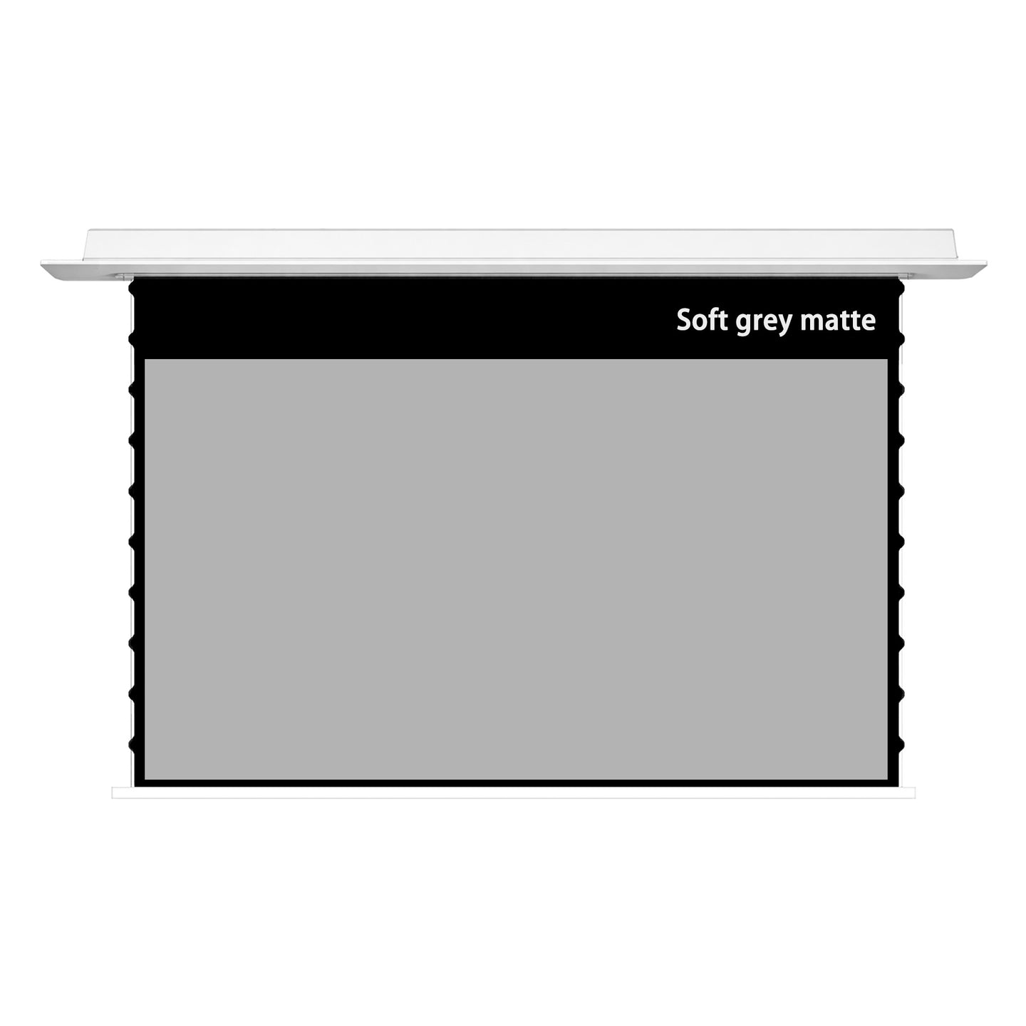 WUPRO Cinema Cirrus In-Ceiling Smart Motorized Drop Down Projector Screen - soft grey matte
