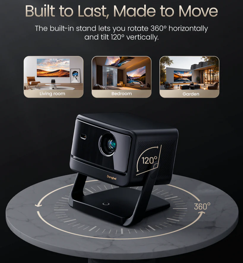 DANGBEI DBOX02 PRO 2000 ISO lumens 4k Laser projector ,360° adjustable
