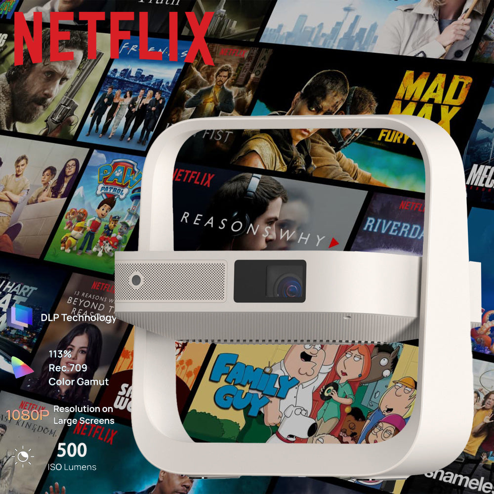 XGIMI Elfin Flip Plus DLP projector, 1080P resolution, 113% Rec.709 color gamut,500 ISO lumens