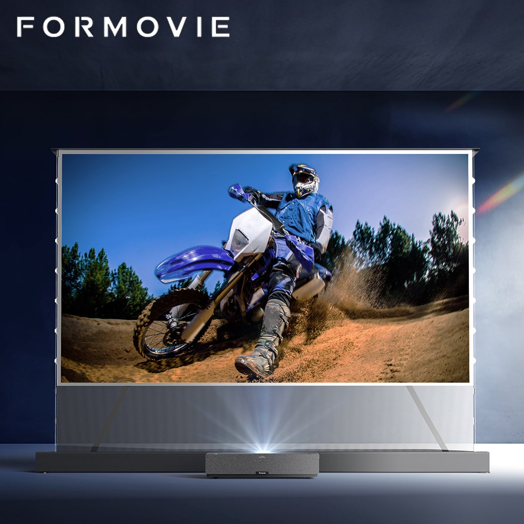 Value Bundle:Formovie Theater Premium + 120inch Formovie ALR CLR Motorised UST Floor rising Screen,Save €1150 and get free WP7 Slider Tray