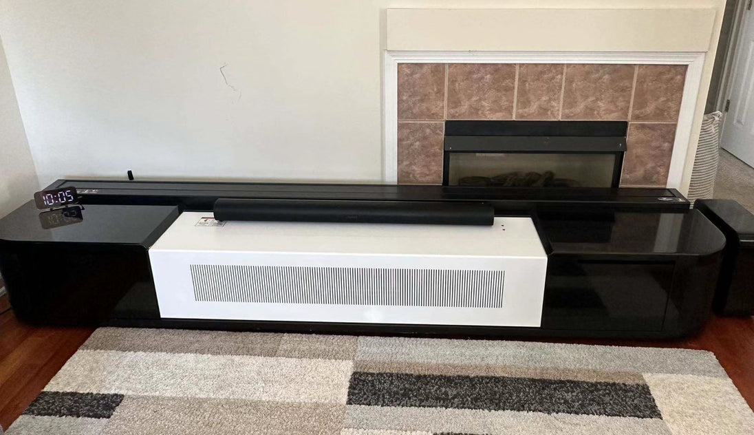 WUPRO Cinema Eterna Series – Premium Solid Wood Smart Laser TV Cabinet with UST Floor-Rising Screen | Real Product Photos