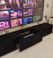 WUPRO Cinema Saddle Leather Laser TV Cabinet Customisation Case: Outer Layer in Pure Black Saddle Leather