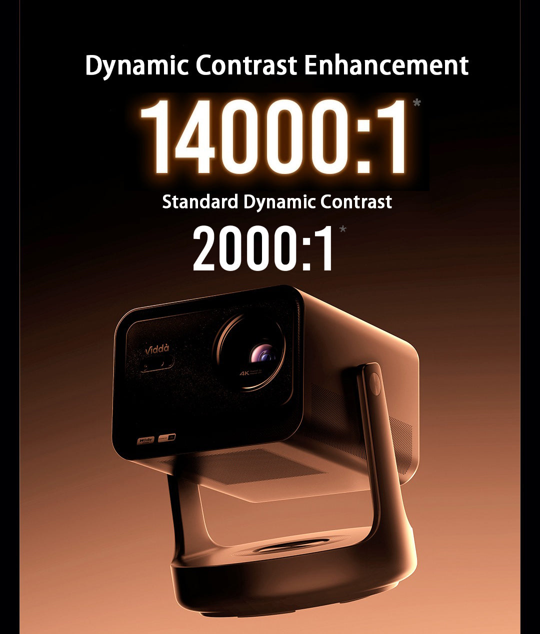 vidda C3 ultra 4k Triple laser projector  14000:1 dynamic contrast