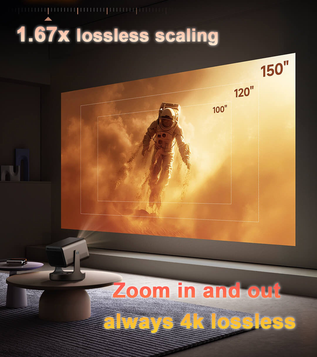 vidda C3 ultra 4k Triple laser projectorzoom in and out always 4k lossless