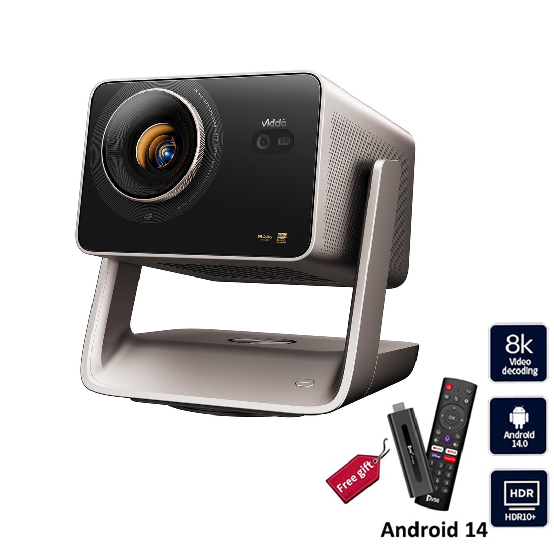 Vidda C5 Ultra 4K Tri-Color Laser Projector Side View