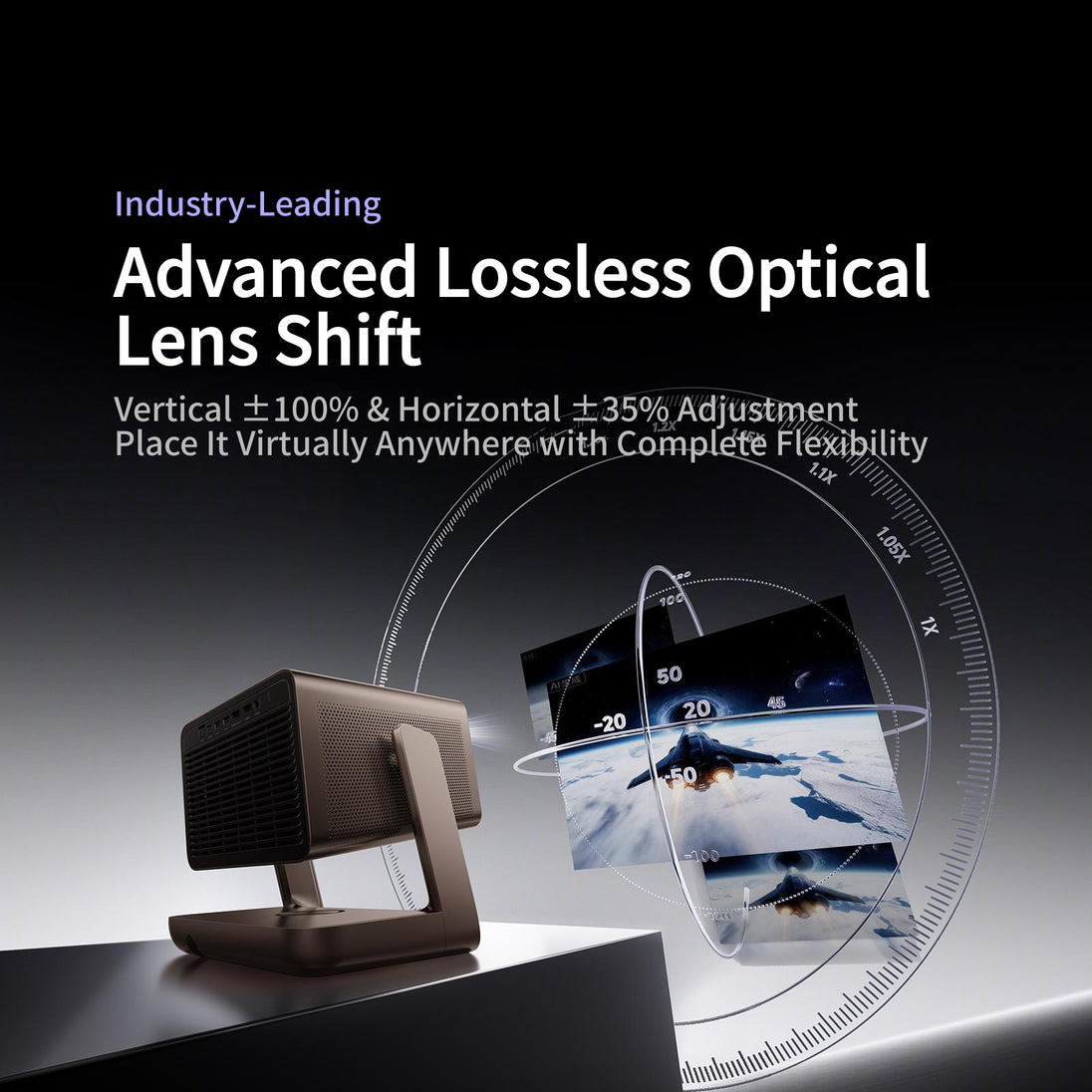 Vidda C5 ProMax 4K Laser Projector with Advanced Optical Lens Shift, Vertical ± 100% and Horizontal ± 35% Adjustment